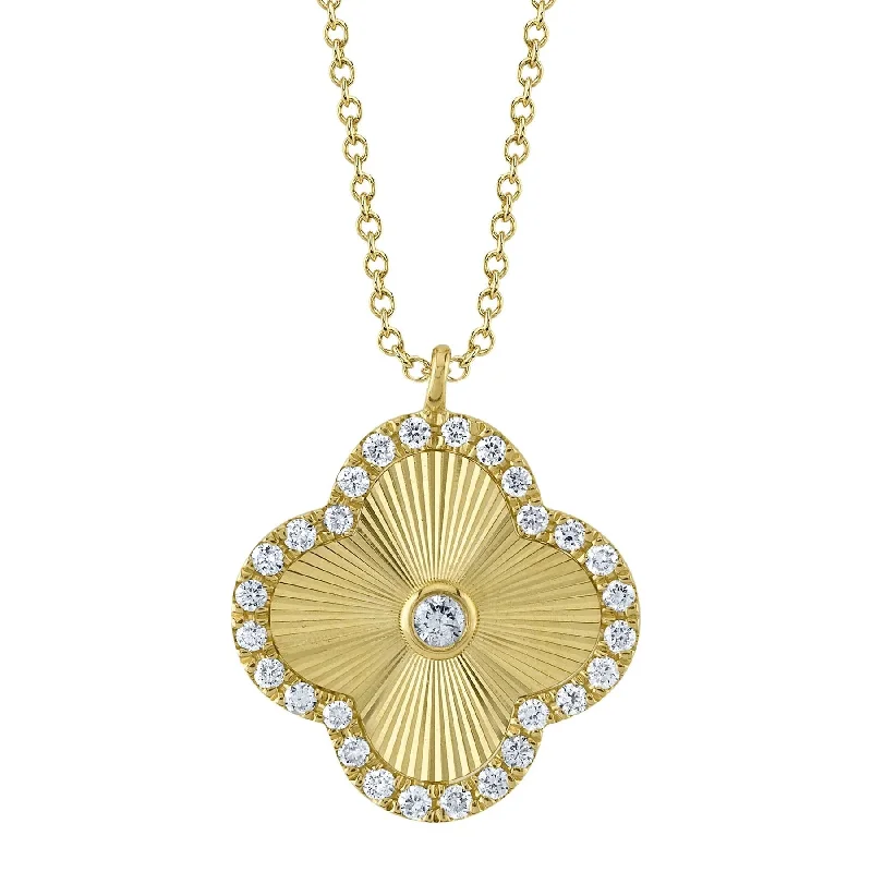 Oval pendant necklaces-Diamond Clover 4690148