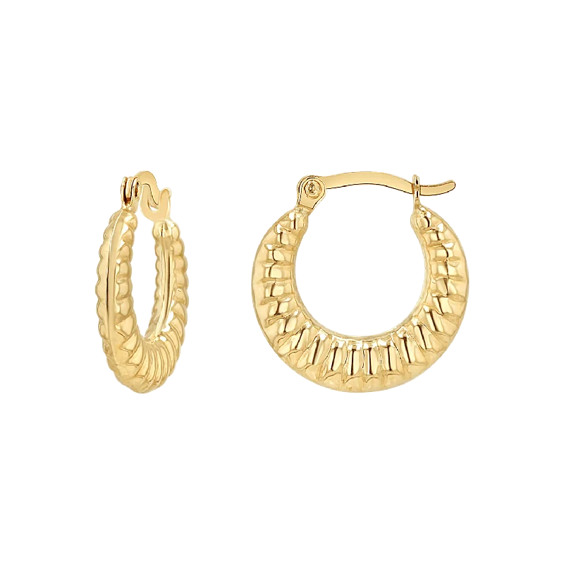 Polished art earrings-Linea Tapered Hoop Earrings