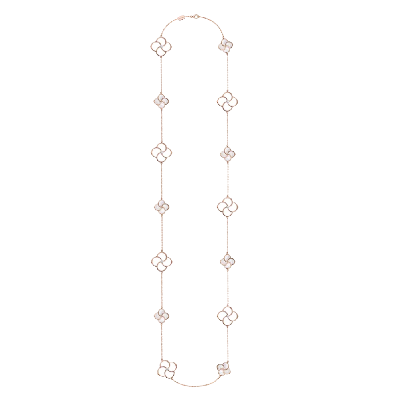 Twine weave necklaces-Essence 18ct Rose Gold Mother of Pearl and Diamond Necklace