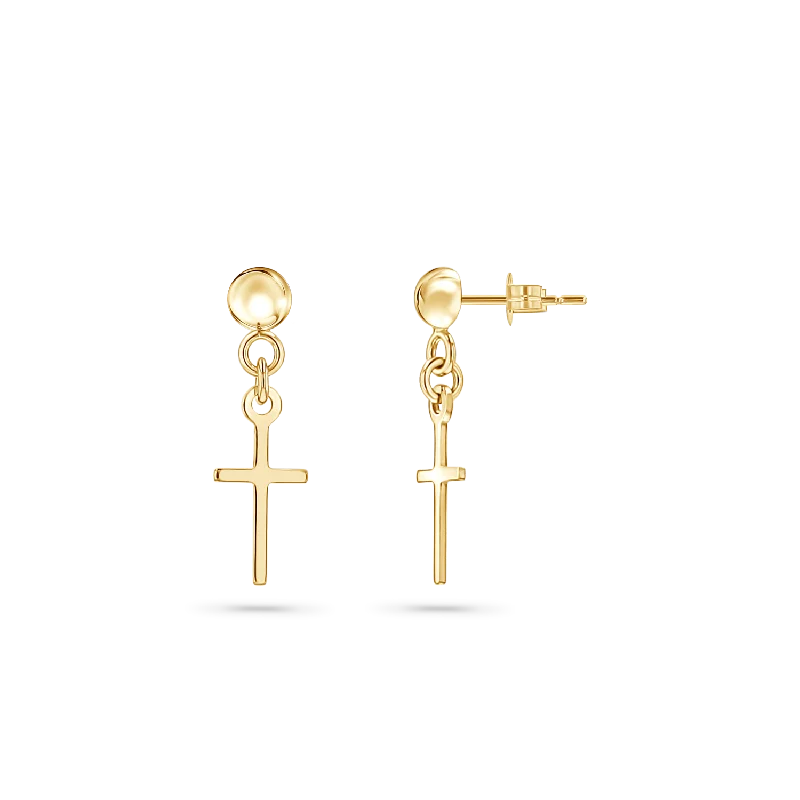 Bead weave earrings-Classic Cross Drop Earrings