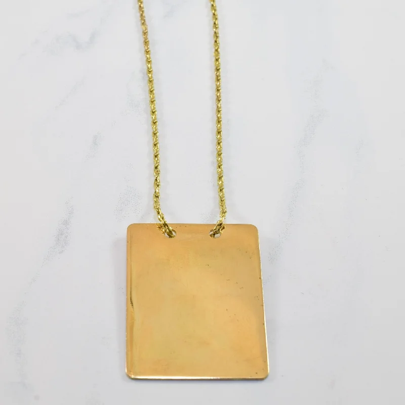 Cosmic charm necklaces-1970s Yellow Gold Tag Necklace | 33" |