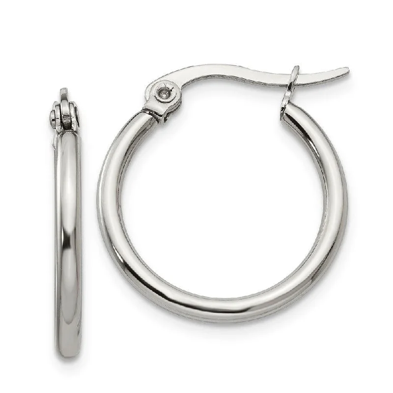 Thick dangle earrings-Stainless Steel 19.50mm Diameter Hoop Earrings