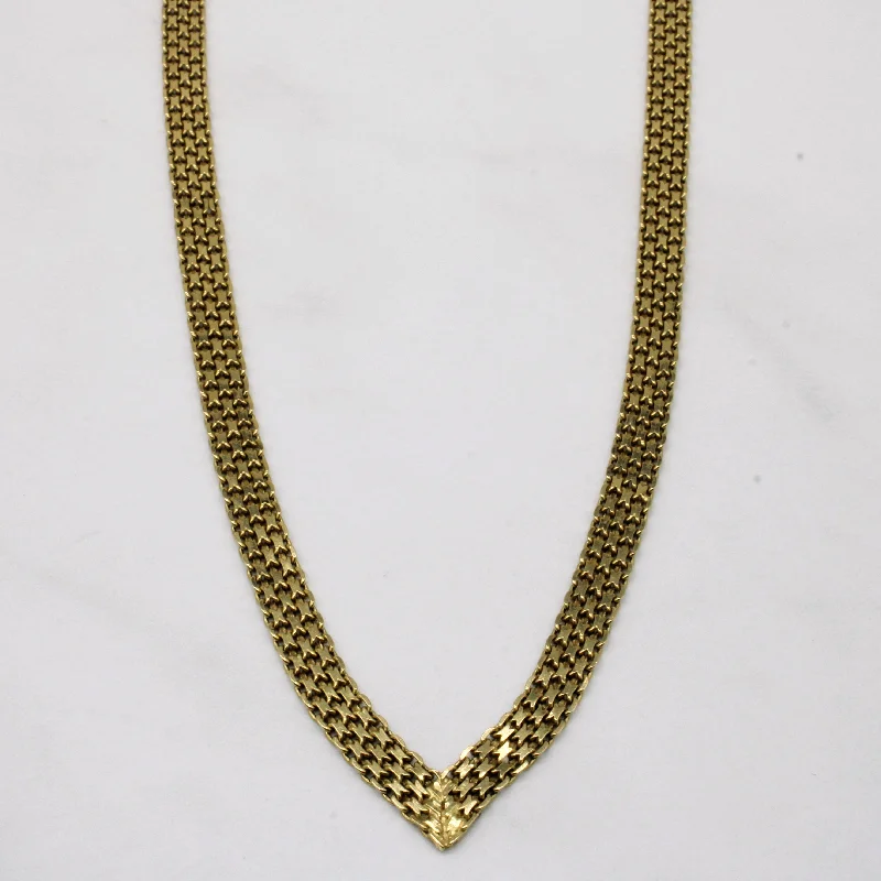 Fine drop necklaces-14k Yellow Gold Woven Necklace | 18" |