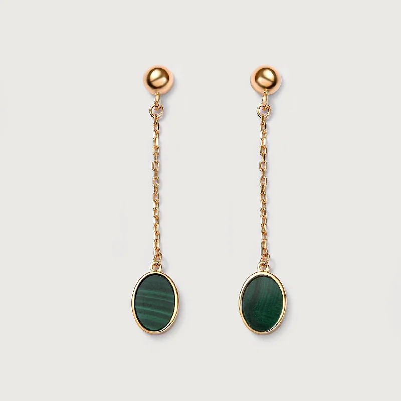 Sleek drop earrings-Roma Drop Earrings 9K Gold