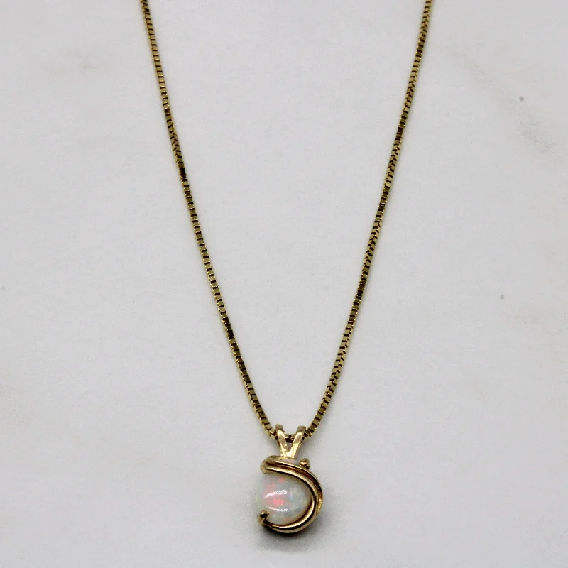 Delicate charm necklaces-Opal Pendant Necklace | 0.65ct | 15" |