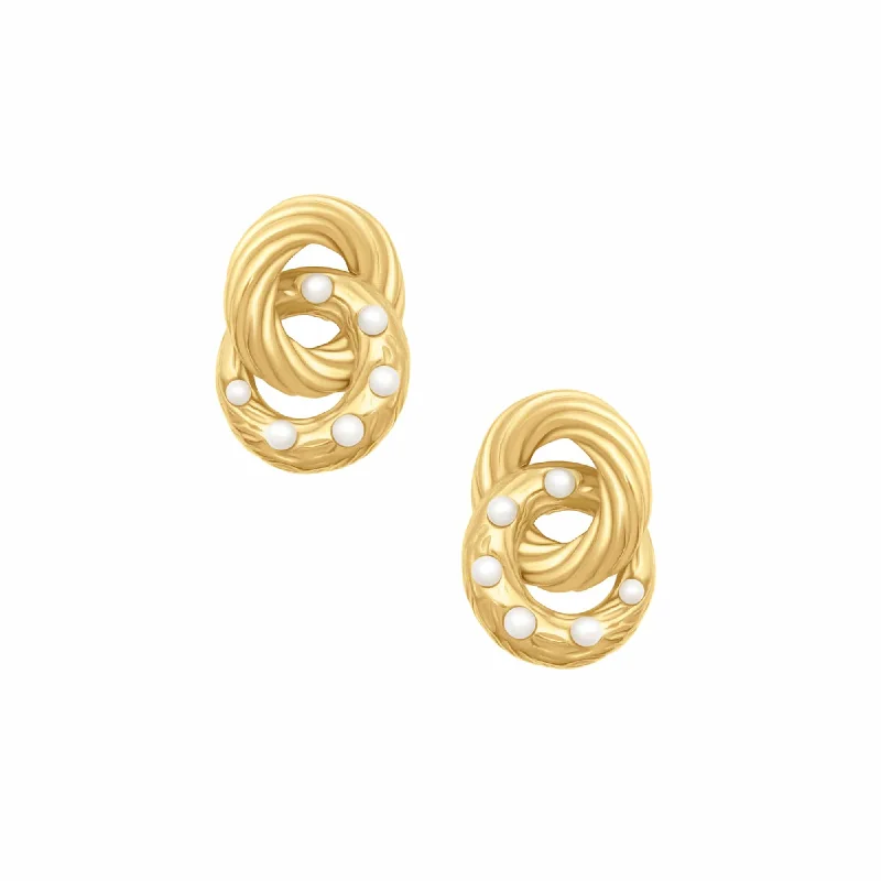 Curved design earrings-Cordelia Pearl Stud Earrings