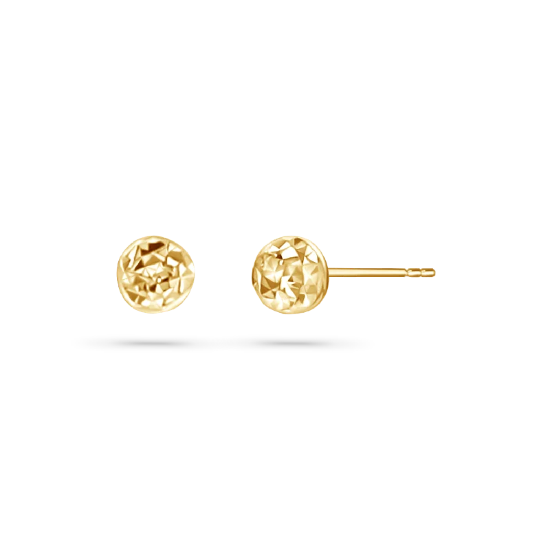 Glossy gold earrings-Sparkle Orb Ball Studs