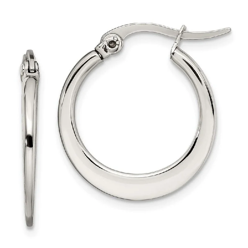 Fine star earrings-Stainless Steel 19mm Diameter Hoop Earrings