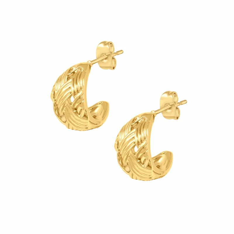 Tide shape earrings-Stefania Hoop Earrings