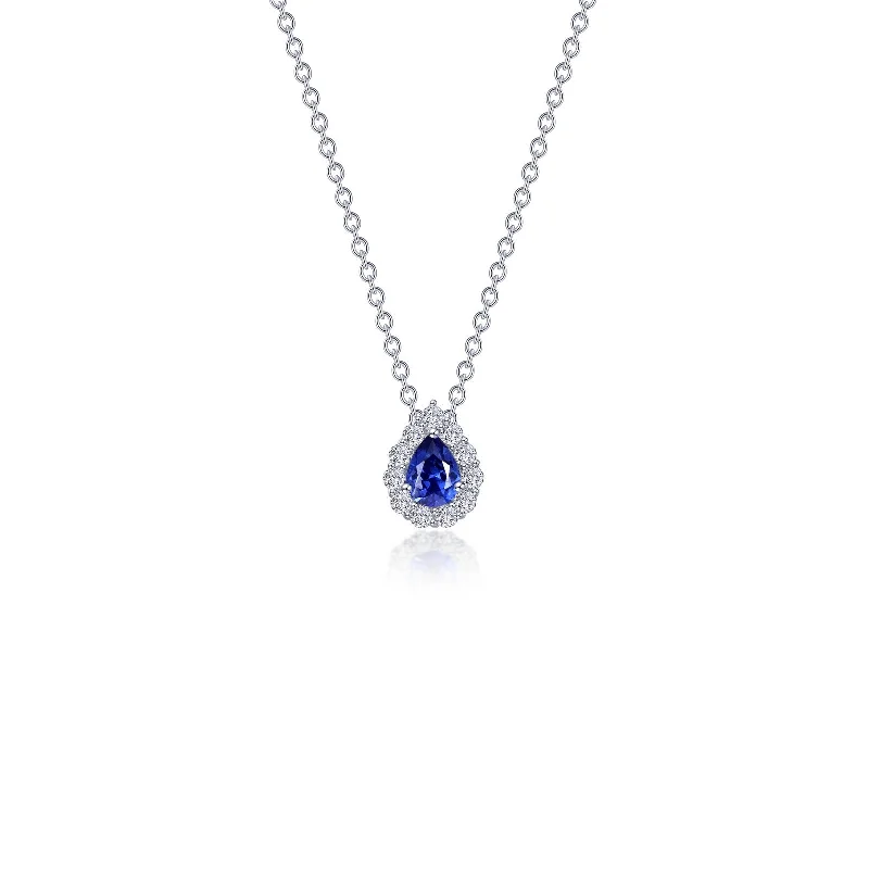 Spirit eye necklaces-Lafonn Classic Sapphire Necklace N0325CSP18