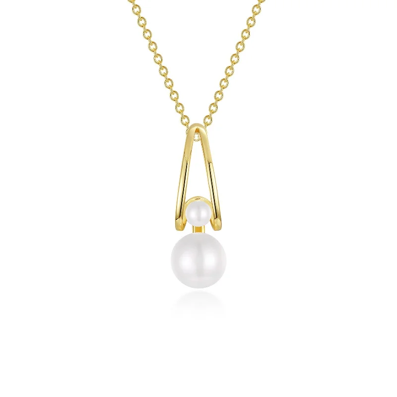 Raised bar necklaces-Lafonn Classic Pearl Necklace P0308PLG20