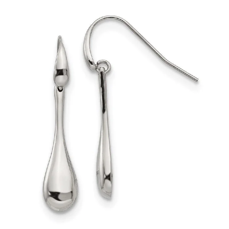 Soft drop earrings-Stainless Steel Polished Shepherds Hook Earrings