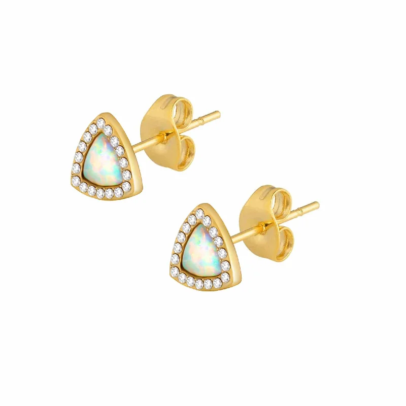 Bead weave earrings-Light Year Opal Stud Earrings