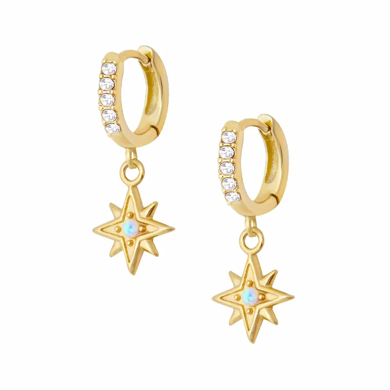 Tiered drop earrings-Kerry Opal Hoop Earrings