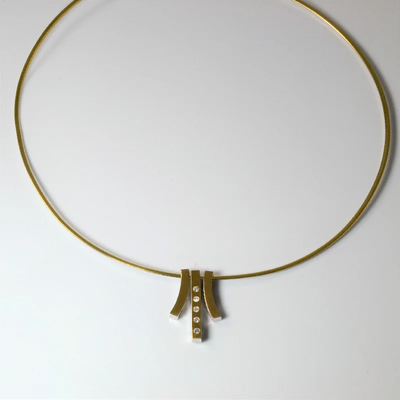 Thin silk necklaces-Two Tone Gold Double Sided Diamond 18K Necklace | 0.20ctw | 16"|