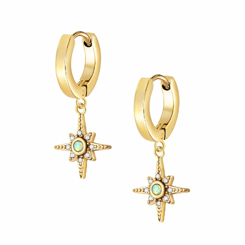 Bali tile earrings-Dolly Opal Hoop Earrings