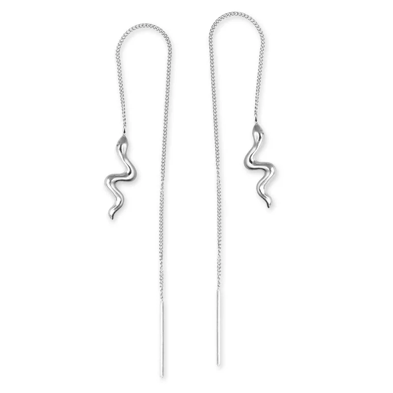 Coil knot earrings-Snake Chain Earrings