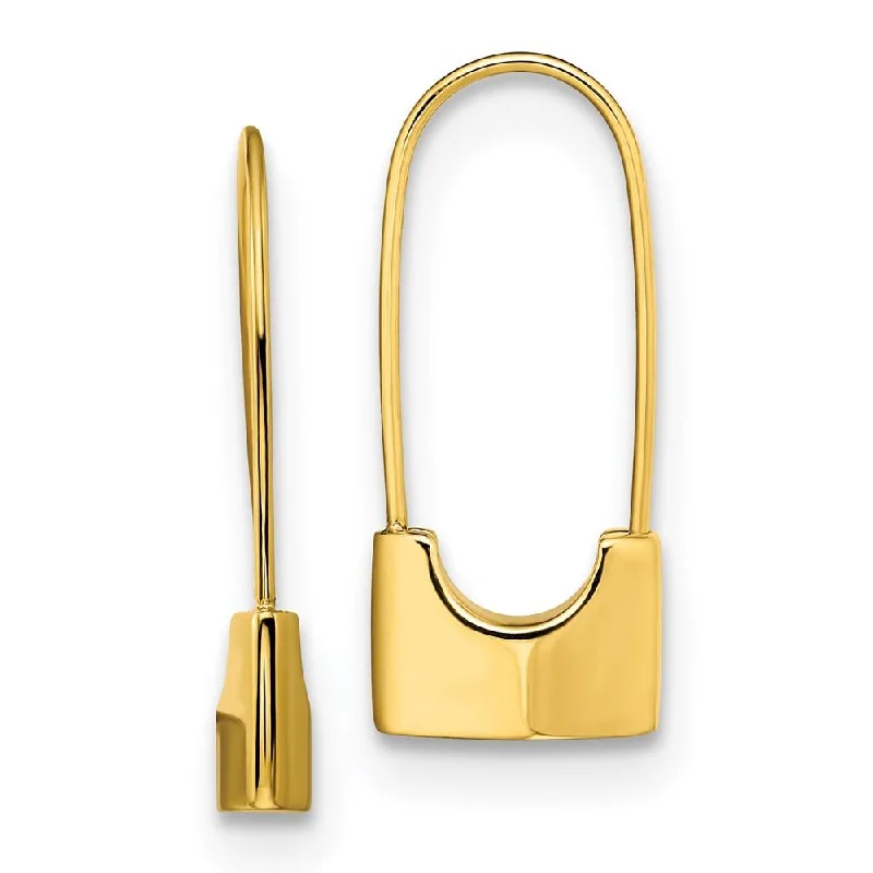 Soft clay earrings-Stainless Steel Polished Yellow IP-plated Lock Earrings