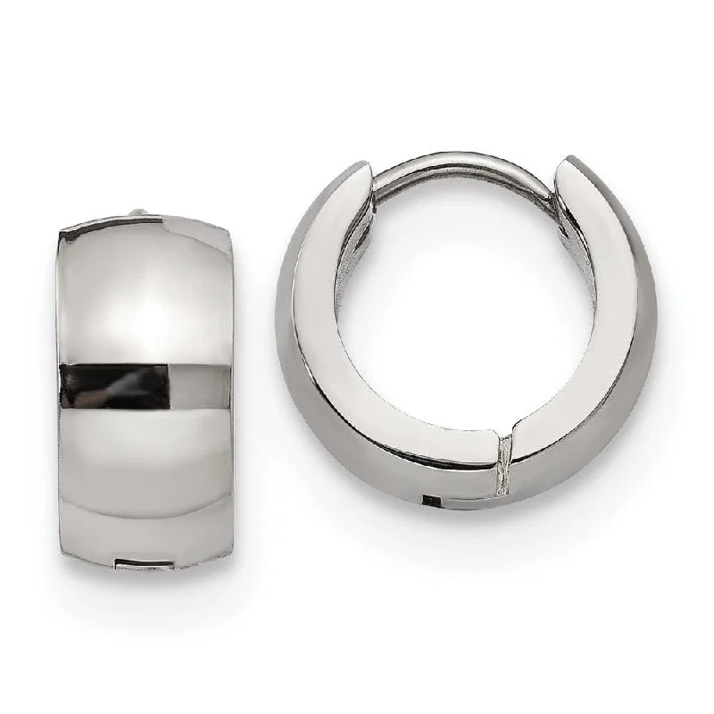 Victorian flair earrings-Stainless Steel Polished 6.0mm Hinged Hoop Earrings