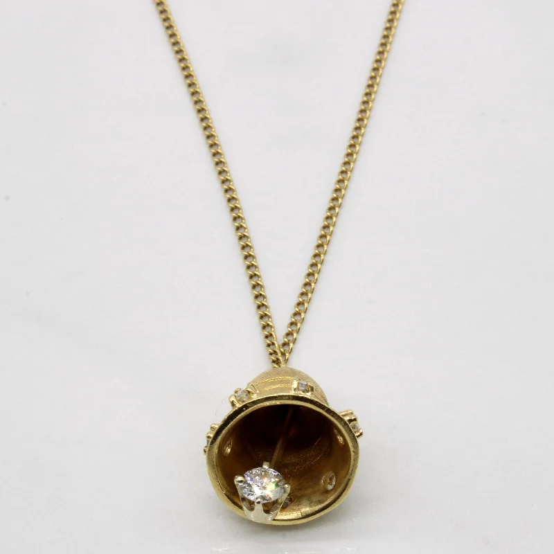 Corded link necklaces-Diamond Bell Necklace | 0.63ctw | 26" |