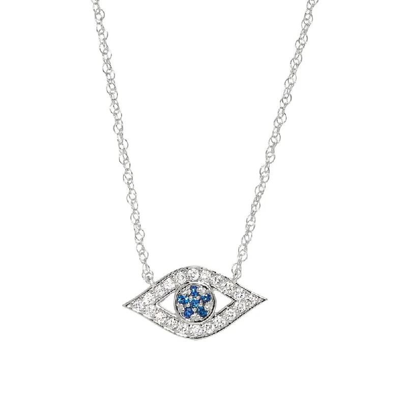 Sleek bar necklaces-Gemstone and Diamond Evil Eye Necklace