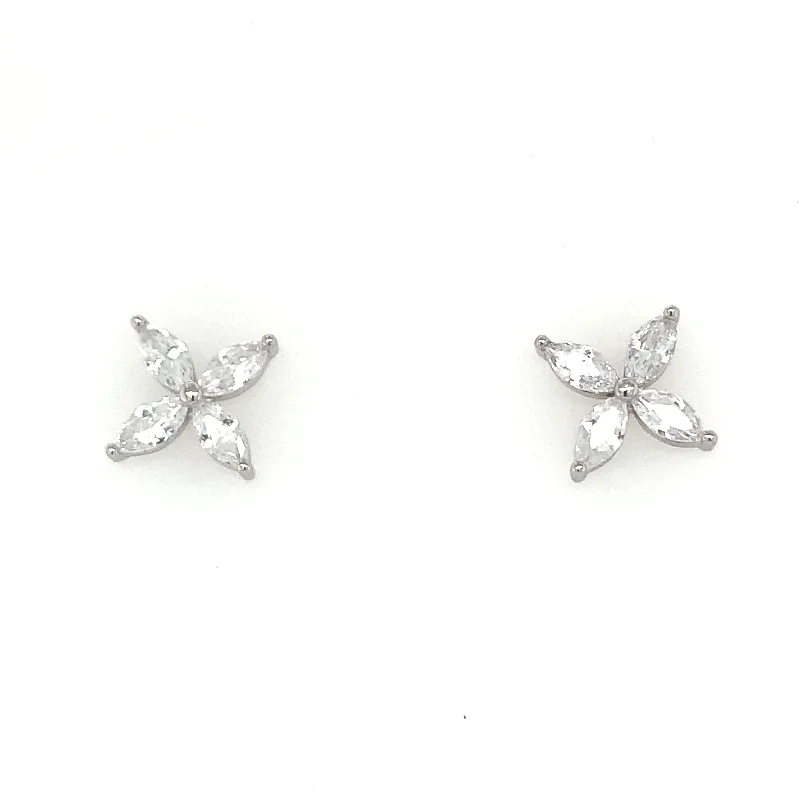 Solid cuff earrings-Sterling Silver Kiss Stud Earrings