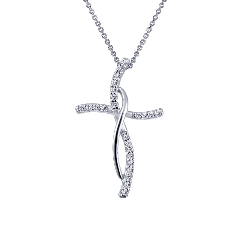 Glossy enamel necklaces-Lafonn Classic Diamond Necklace P0168CLP18