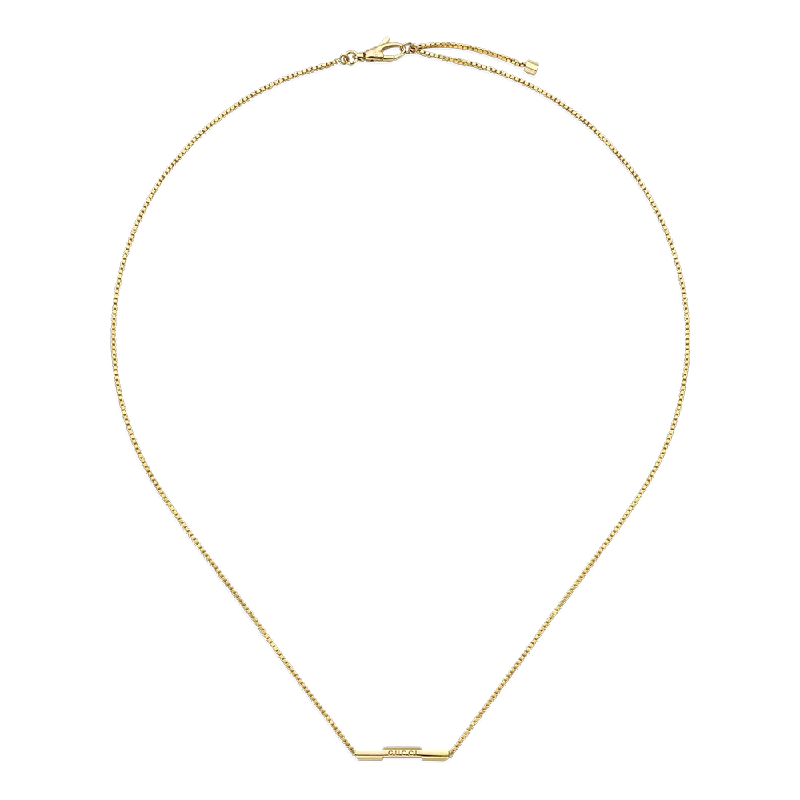 Lustrous pearl necklaces-Gucci Link to Love 18ct Yellow Gold Necklace with Gucci Bar