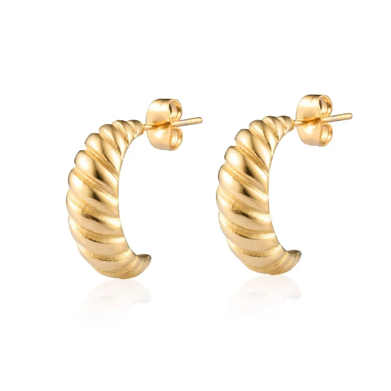 Broad hoop earrings-CROISSANT HOOPS