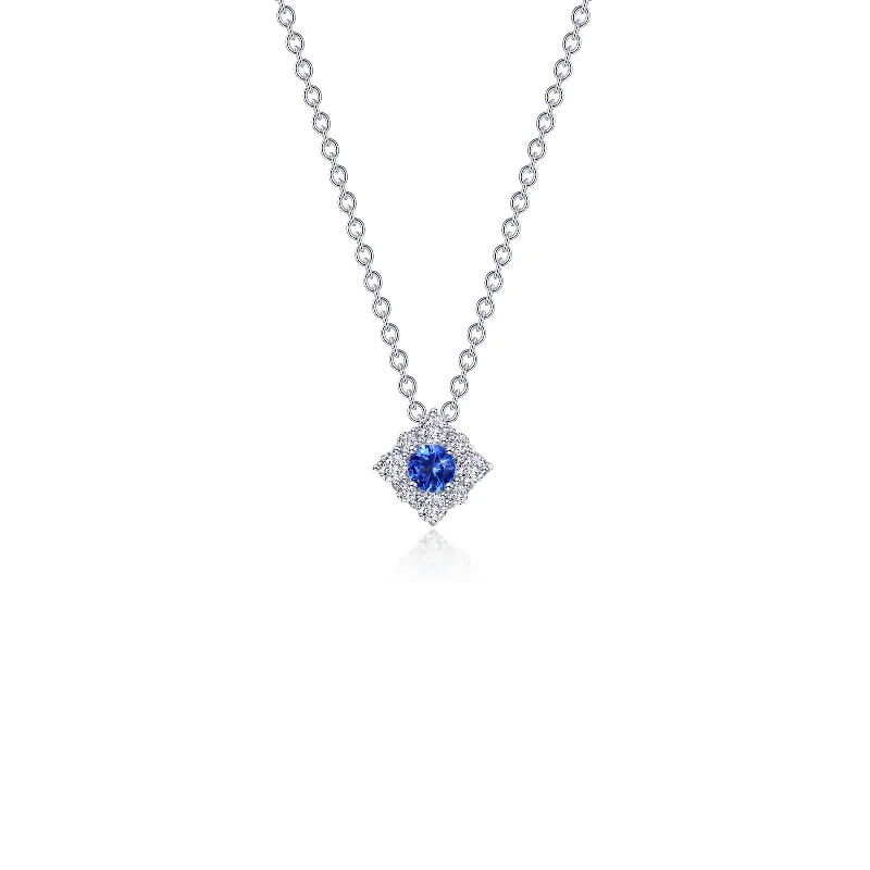 Retro medallion necklaces-Lafonn Classic Sapphire Necklace N0324CSP18