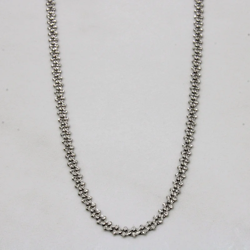 Alloy metal necklaces-18k White Gold Unique Link Necklace | 16" |