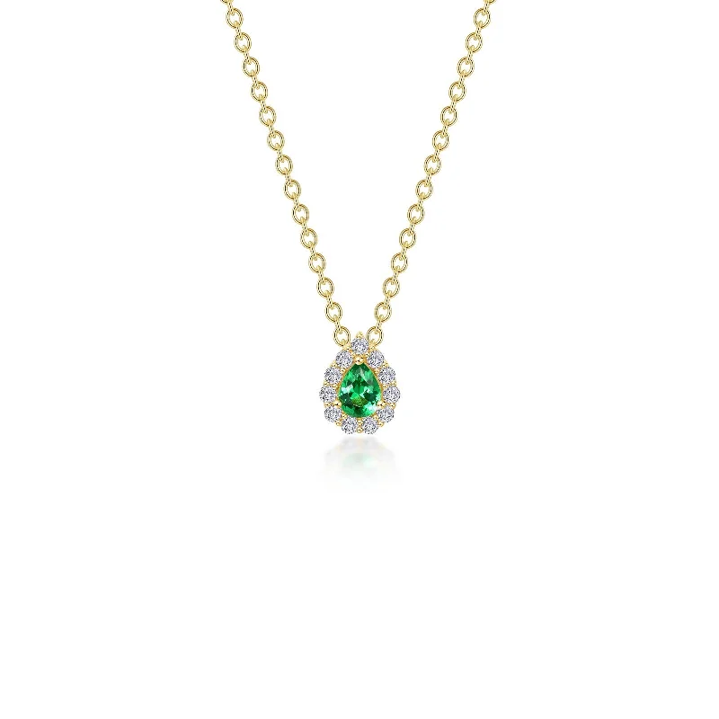 Pure gloss necklaces-Lafonn Classic Emerald Necklace N0325CEG18