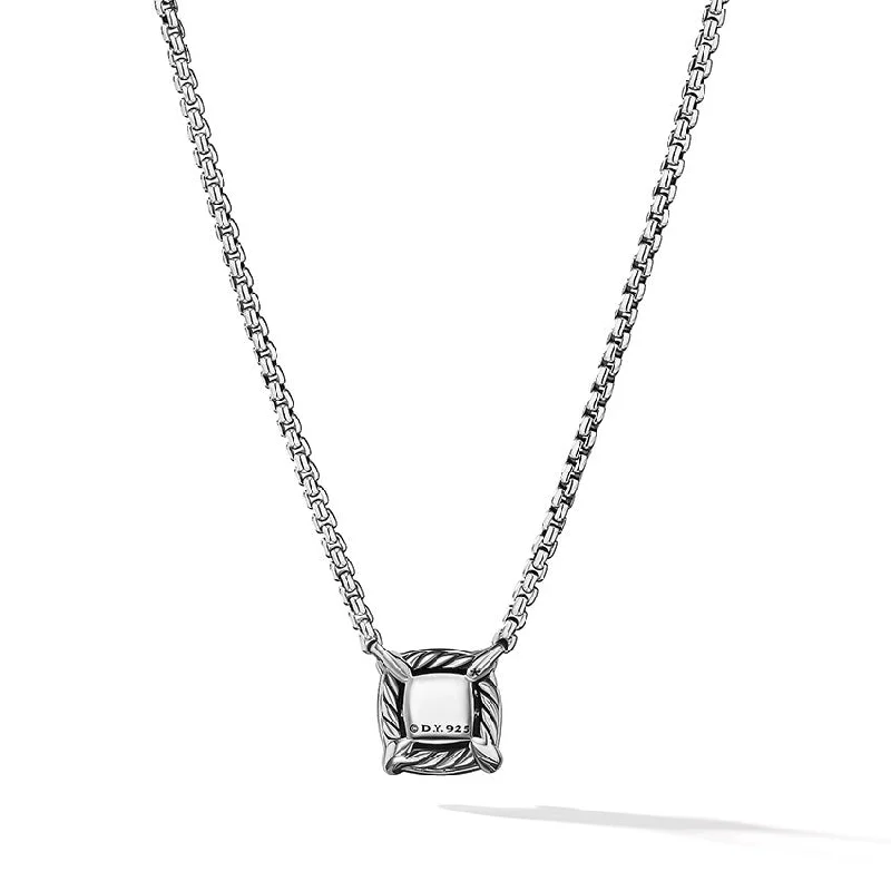 Linen braid necklaces-David Yurman Petite Chatelaine® Pavé Bezel Pendant Necklace with Prasiolite and Diamonds