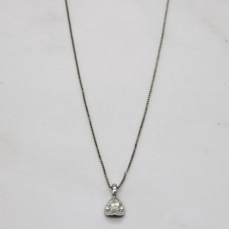 Stretch thread necklaces-Solitaire Diamond Necklace | 0.15ct | 20" |