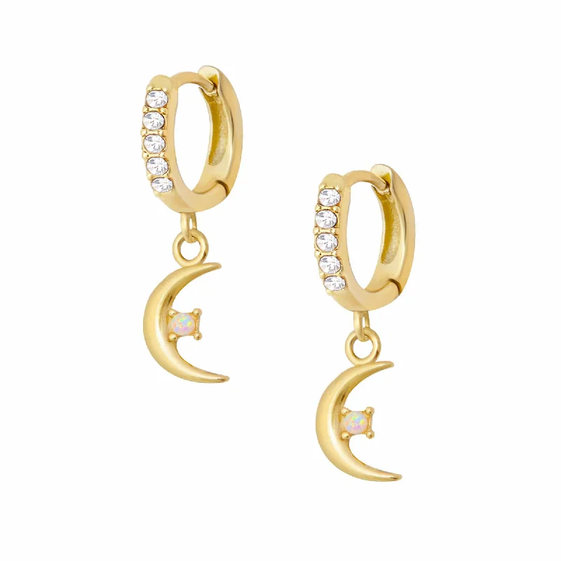 Light clay earrings-Natalie Opal Hoop Earrings