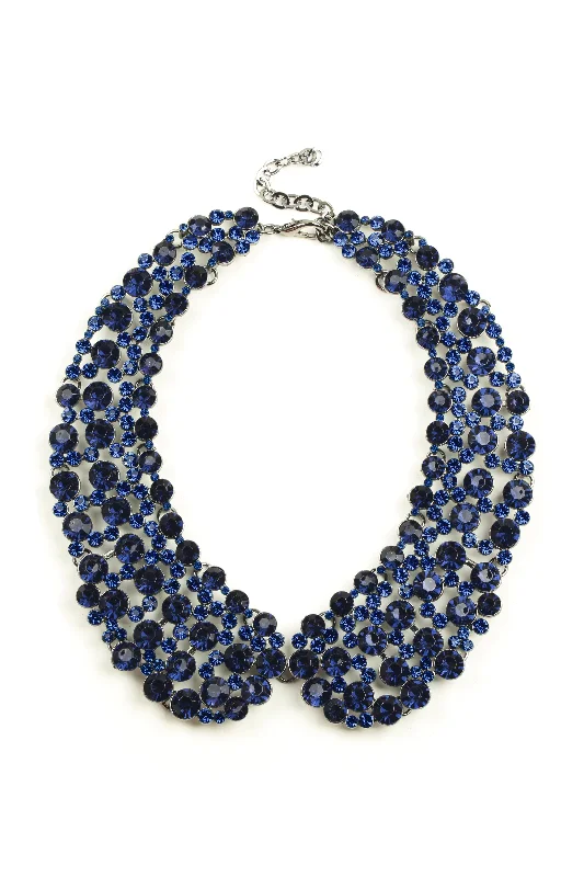 Ruby pendant necklaces-Diana Statement Necklace - Dark Blue