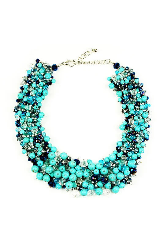 Pure gloss necklaces-Harper Statement Necklace - Teal