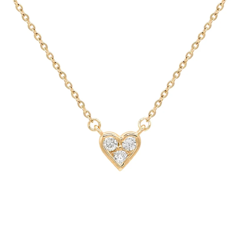 Bead weave necklaces-Suzy Levian 14K Yellow Gold .18 cttw Diamond Heart Necklace