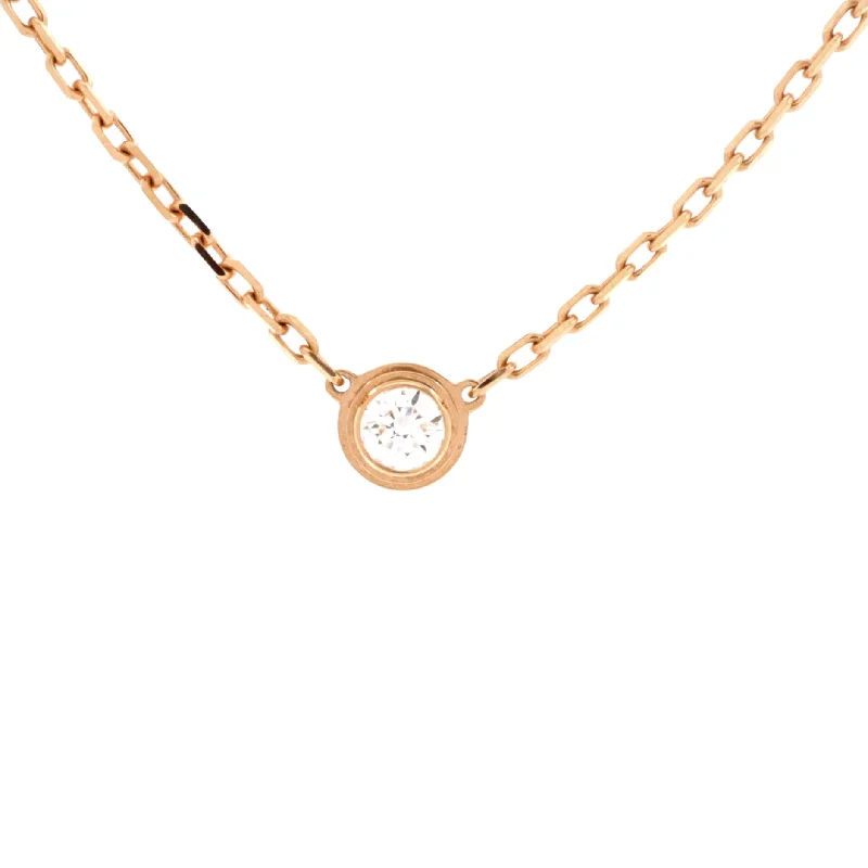 Drape-style necklaces-Cartier D'Amour Pendant Necklace 18K Rose Gold with Diamond Small