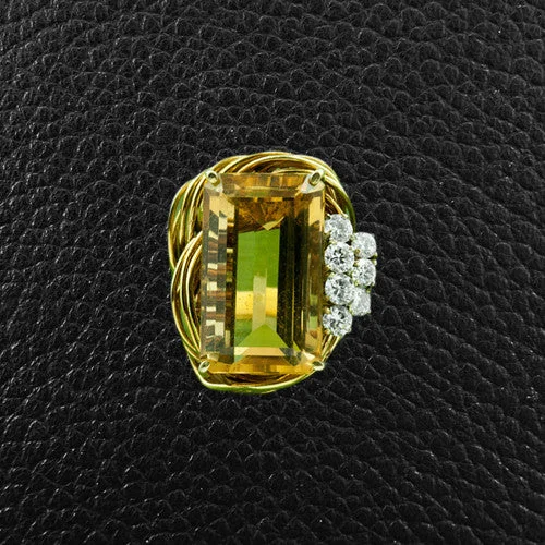 Bent shank rings-Citrine & Diamond Estate Ring