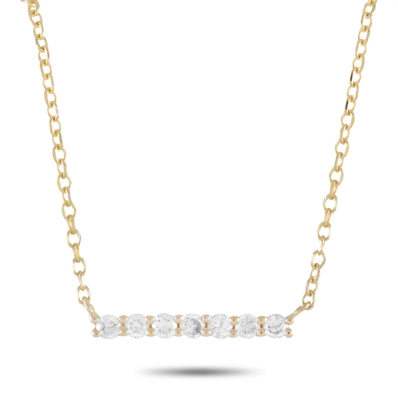 Light beaded necklaces-LB Exclusive 14K Yellow Gold 0.10 ct Diamond Pendant Necklace