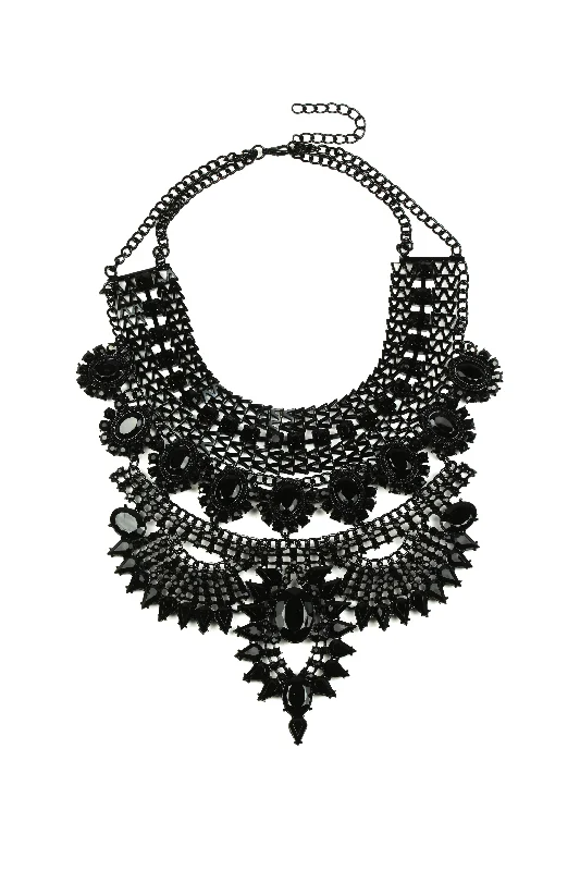 Twist knot necklaces-Zania Necklace - Black