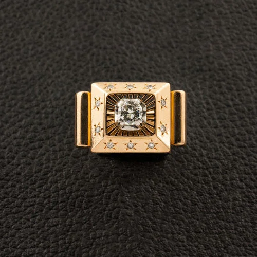 Tide inlay rings-Yellow Gold & Diamond Estate Ring