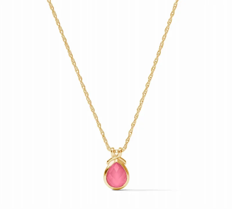 Fox charm necklaces-The Delicate Necklace In Pink Poeny