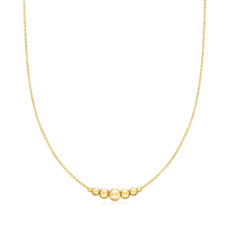 Victorian charm necklaces-RS Pure by Ross-Simons Italian 18kt Gold Vermeil Graduated Bead Necklace