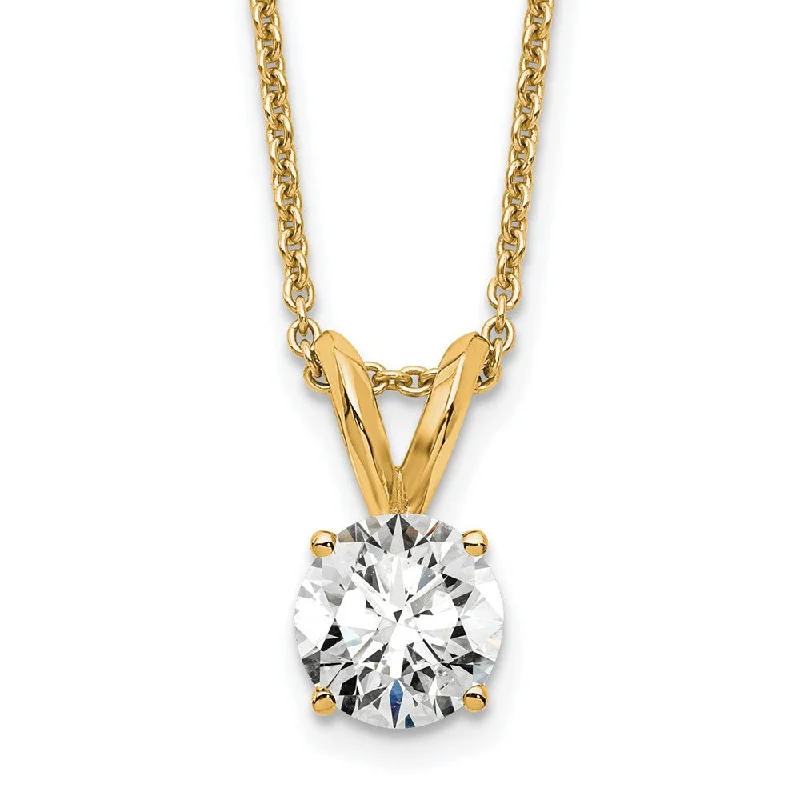 Regal diamond necklaces-14k Gold 1/2 Ct Lab Grown Diamond Round Solitaire Pendant Necklace 18"