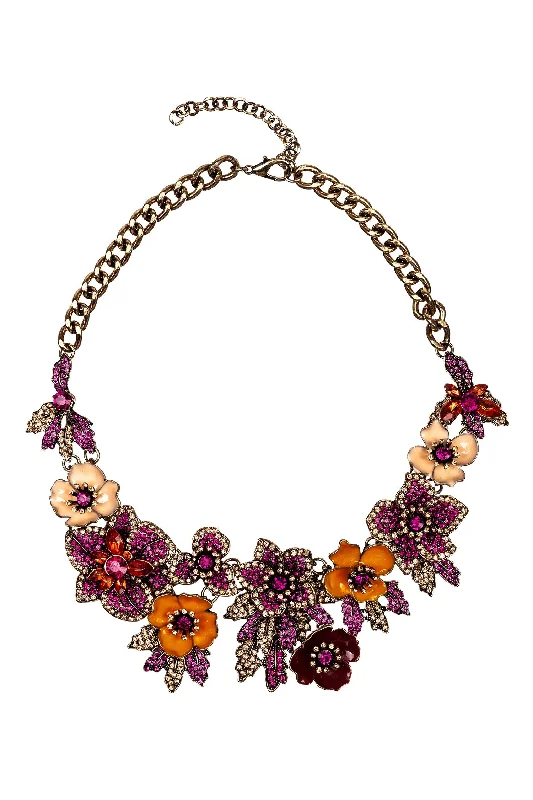 Bold cross necklaces-Amata Statement Necklace - Magenta