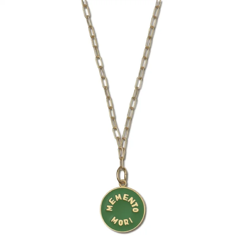 Snap clasp necklaces-Women's Memento Mori Necklace In Gold