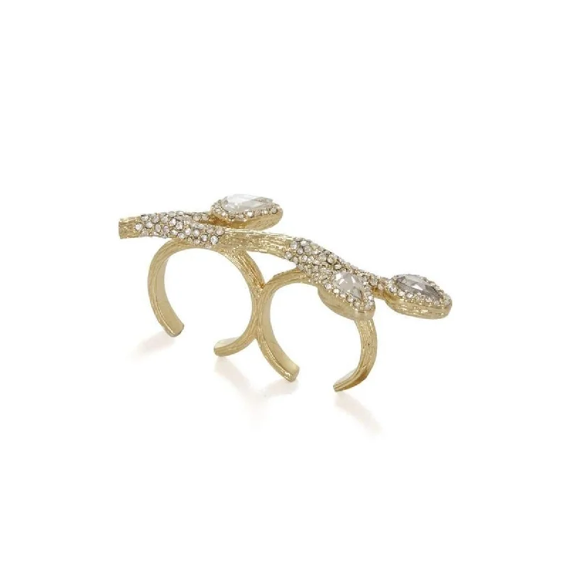 Hawk feather rings-Pave Branch Ring