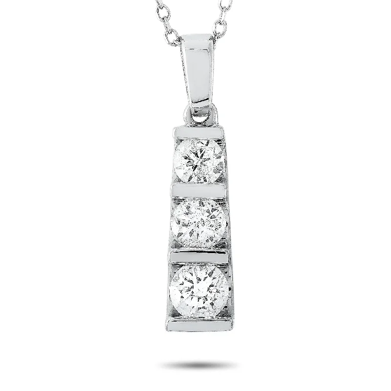 Raw woven necklaces-LB Exclusive 14K White Gold 0.50ct Diamond Pendant Necklace